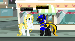 Size: 1655x901 | Tagged: safe, artist:thunderboltx33, oc, oc only, pony, clothes, female, male, mare