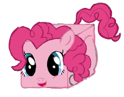 Size: 1010x792 | Tagged: safe, artist:dddddaxie998839, artist:pinkiepieaday, imported from derpibooru, pinkie pie, earth pony, pony, cube, simple background, solo, white background