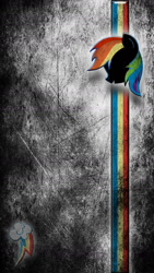 Size: 800x1422 | Tagged: artist needed, source needed, safe, imported from derpibooru, rainbow dash, pegasus, pony, grunge, silhouette, solo, wallpaper