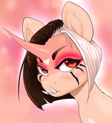 Size: 2933x3214 | Tagged: safe, artist:neoncel, imported from derpibooru, oc, oc:vasya, pony, unicorn, eyeshadow, female, horn, icon, makeup, mare, solo