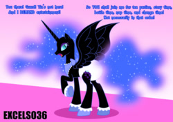 Size: 1058x749 | Tagged: safe, artist:excelso36, imported from ponybooru, nightmare moon, clothes, diaper, female, helmet, non-baby in diaper, poofy diaper, shoes, simple background, solo