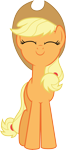 Size: 3000x6810 | Tagged: safe, artist:cloudy glow, imported from derpibooru, applejack, earth pony, pony, .ai available, applejack's hat, cowboy hat, eyes closed, female, hat, mare, simple background, smiling, solo, transparent background, vector