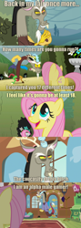 Size: 1280x3599 | Tagged: safe, edit, edited screencap, imported from derpibooru, screencap, discord, fluttershy, draconequus, pegasus, pony, make new friends but keep discord, the return of harmony, 18, caption, comic, fluttertroll, image macro, impact, implied kidnapping, reference, screencap comic, sonic the hedgehog (series), text, trolling, vulgar