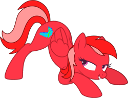 Size: 1399x1069 | Tagged: safe, artist:aidanthedrawerboi10, imported from derpibooru, oc, oc only, oc:cerise blossom, pony, ass up, simple background, solo, transparent background