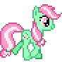 Size: 88x88 | Tagged: safe, artist:jaye, imported from derpibooru, animated, desktop ponies, minty (g4), pixel art, simple background, solo, sprite, transparent background, trotting