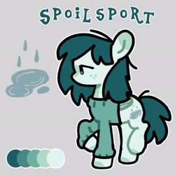 Size: 2048x2048 | Tagged: safe, artist:starrymysteryy, imported from derpibooru, oc, oc only, oc:spoilsport, earth pony, pony, clothes, gray background, reference sheet, simple background, solo, sweater
