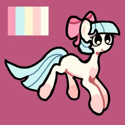 Size: 2048x2048 | Tagged: safe, artist:starrymysteryy, imported from derpibooru, oc, oc only, earth pony, pony, bow, female, hair bow, mare, pink background, reference sheet, simple background