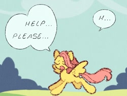 Size: 1024x768 | Tagged: safe, artist:starrymysteryy, imported from derpibooru, fluttershy, pegasus, pony, dialogue, female, flying, mare, redraw, solo, speech bubble