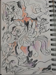 Size: 1536x2048 | Tagged: safe, artist:drawswithpaws, imported from derpibooru, fluttershy, pegasus, pony, female, mare, sketch page, solo, traditional art