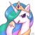 Size: 4000x4000 | Tagged: safe, artist:低能废物, imported from derpibooru, princess celestia, alicorn, pony, absurd resolution, bust, female, mare, open mouth, portrait, simple background, solo, text, white background