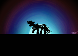 Size: 1650x1200 | Tagged: safe, artist:行豹cheetahspeed, imported from derpibooru, oc, oc only, oc:autumn trace, pony, unicorn, dark, female, horn, light, mare, silhouette, solo, walking