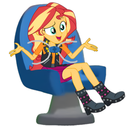 Size: 1992x2004 | Tagged: safe, artist:gmaplay, edit, edited screencap, editor:jbrony, imported from derpibooru, screencap, sunset shimmer, human, equestria girls, equestria girls series, forgotten friendship, adorasexy, background removed, better quality, boots, chair, clothes, cute, high heel boots, little einsteins, seat, seatbelt, sexy, shimmerbetes, shoes, simple background, sitting, solo, transparent background