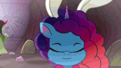 Size: 1280x720 | Tagged: safe, imported from derpibooru, screencap, pony, unicorn, spoiler:g5, spoiler:my little pony: tell your tale, spoiler:tyts02e10, absurd file size, absurd gif size, animated, bunny ears, buried in a good book, cave, crying, cute, daaaaaaaaaaaw, drawing, duo, duo male and female, female, g5, gif, horn, male, mare, misty brightdawn, my little pony: tell your tale, rebirth misty, zantorp