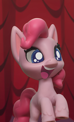Size: 655x1080 | Tagged: safe, edit, edited screencap, imported from derpibooru, screencap, pinkie pie, earth pony, pony, fashion failure, my little pony: pony life, my little pony: stop motion short, cute, rearing, smiling