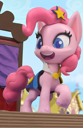 Size: 705x1080 | Tagged: safe, edit, edited screencap, imported from derpibooru, screencap, pinkie pie, earth pony, pony, fashion failure, my little pony: pony life, my little pony: stop motion short, cute, smiling