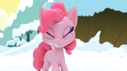 Size: 1920x1080 | Tagged: safe, imported from derpibooru, screencap, pinkie pie, earth pony, pony, my little pony: pony life, my little pony: stop motion short, snowball fight (short), cringing, cute