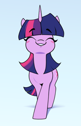 Size: 2195x3437 | Tagged: safe, artist:aquaticvibes, imported from derpibooru, twilight sparkle, pony, unicorn, blush lines, blushing, eyes closed, grin, horn, smiling, solo