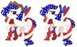 Size: 1280x791 | Tagged: safe, artist:savannah-london, imported from derpibooru, oc, oc only, oc:america, pegasus, pony, country, female, hat, nation ponies, ponified, simple background, transparent background, united states