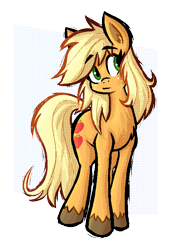 Size: 546x747 | Tagged: safe, artist:daze, imported from derpibooru, applejack, earth pony, pony, female, loose hair, mare, messy mane, simple background, solo, transparent background