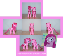 Size: 1960x1735 | Tagged: safe, artist:puddin&pie88, imported from derpibooru, pinkie pie, earth pony, curly hair, customized toy, insanity, irl, photo, pinkamena diane pie, simple background, straight hair, toy, transparent background