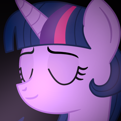 Size: 2300x2300 | Tagged: safe, alternate version, artist:starless, derpibooru exclusive, imported from derpibooru, twilight sparkle, alternate hairstyle, eyes closed, female, mare, smiling, solo