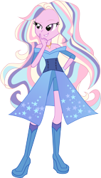 Size: 4737x8357 | Tagged: safe, artist:shootingstarsentry, imported from derpibooru, oc, oc:lexi glitterdust, equestria girls, absurd resolution, clothes, dress, offspring, parent:hoo'far, parent:trixie, parents:trixfar, simple background, solo, transparent background
