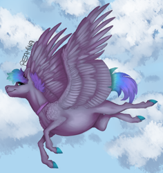 Size: 2378x2522 | Tagged: safe, artist:reamina, imported from derpibooru, oc, oc:prismatic night, pegasus, pony, female, flying, mare, solo