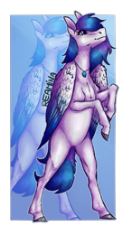 Size: 629x1076 | Tagged: safe, artist:reamina, imported from derpibooru, oc, pegasus, pony, bipedal, female, mare, solo