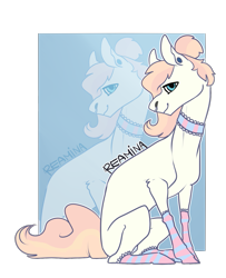 Size: 1149x1417 | Tagged: safe, artist:reamina, imported from derpibooru, oc, earth pony, pony, choker, clothes, female, mare, socks, solo, striped socks