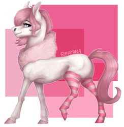 Size: 1026x1050 | Tagged: safe, artist:reamina, imported from derpibooru, oc, earth pony, pony, clothes, female, mare, socks, solo, striped socks