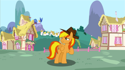 Size: 3711x2087 | Tagged: safe, artist:ncolque, imported from derpibooru, oc, oc only, oc:firey ratchet, pegasus, fedora, hat, male, ponyville
