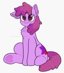Size: 419x480 | Tagged: safe, artist:spookyfoxinc, imported from derpibooru, berry punch, berryshine, earth pony, pony, animated, blinking, cute, female, mare, pink, purple, simple background, solo