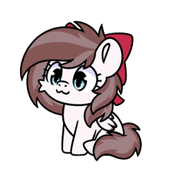 Size: 600x600 | Tagged: safe, artist:sugar morning, imported from derpibooru, oc, oc only, oc:aurelleah, oc:aurry, pegasus, :3, behaving like a cat, bow, clothes, colored wings, colored wingtips, cute, hair bow, ocbetes, pegasus oc, simple background, sitting, solo, transparent background, wings