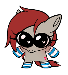 Size: 569x628 | Tagged: safe, artist:angie imagines, imported from derpibooru, oc, oc only, oc:ponepony, chibi, clothes, female, heart, heart eyes, socks, solo, striped socks, wingding eyes