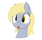 Size: 491x468 | Tagged: safe, artist:ricy, derpy hooves, pegasus, pony, bust, female, mare, portrait, simple background, solo, tongue out, transparent background, whiskers