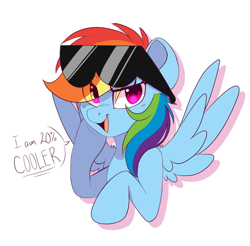 Size: 1200x1183 | Tagged: safe, artist:yourpennypal, imported from derpibooru, rainbow dash, 20% cooler, simple background, solo, sunglasses, white background