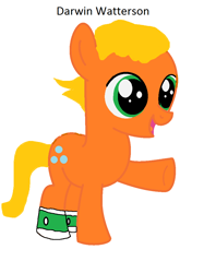 Size: 832x1048 | Tagged: safe, imported from derpibooru, oc, oc only, earth pony, pony, bubble, clothes, colt, darwin watterson, earth, earth pony oc, foal, happy, male, male oc, ponified, simple background, sock, socks, solo, the amazing world of gumball, white background