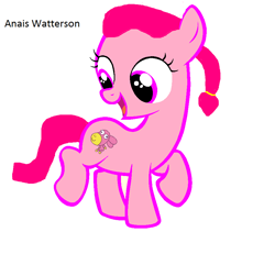 Size: 900x830 | Tagged: safe, imported from derpibooru, oc, oc only, earth pony, pony, anais watterson, doll, earth, earth pony oc, female, female oc, filly, foal, happy, ponified, simple background, solo, the amazing world of gumball, toy, white background