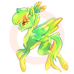 Size: 929x929 | Tagged: safe, artist:kingdom, imported from derpibooru, oc, oc only, pegasus, pony, full body, green coat, pegasus oc, side view, solo, wings