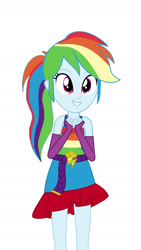 Size: 1024x1822 | Tagged: safe, artist:mlpfan1993, imported from derpibooru, rainbow dash, human, equestria girls, alternate hairstyle, cute, dashabetes, fall formal outfits, female, hands together, ponytail, rainbow dash always dresses in style, solo, solo female