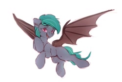 Size: 1200x811 | Tagged: safe, artist:itssim, imported from derpibooru, oc, oc only, oc:malachite cluster, bat pony, pony, bat pony oc, bat wings, colored sketch, flying, looking at you, male, open mouth, open smile, simple background, sketch, smiling, smiling at you, solo, spread wings, stallion, white background, wings
