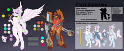 Size: 4096x1696 | Tagged: safe, artist:soundwavedragon, imported from derpibooru, oc, alicorn, anthro, digitigrade anthro, pony, bedroom eyes, bell, bipedal, bow, breasts, charm, claws, clothes, collar, crossdressing, curly hair, curly mane, cutie mark, delicious flat chest, digital art, disembodied tongue, dress, equal cutie mark, equalized, eyelashes, eyeshadow, feathered fetlocks, feminine stallion, fingernails, floppy ears, freckles, garter belt, garter belt leggings, garter straps, girly, green magic, hair bow, hair ribbon, hammer, hand, heart, heart charm, height difference, hooves, horn, horns, humanoid torso, jingle bells, junkion, large wings, light, lingerie, long hair, long mane, lore, makeup, male, no nose, our town, panties, reference sheet, ribbon, scale, seatbelt, seatbelt belt, sharp horn, sharp nails, show accurate, skirt, sleepwear, socks, solo, spikes, stallion, stolen cutie marks, strapless, strapless dress, swirly pole, tail, tail bow, tassels, thigh highs, thighs, tongue out, transformers, transformers:robots in disguise, treads, underwear, visor, wide hips, wings