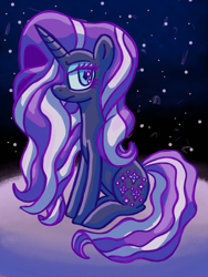 Size: 1204x1600 | Tagged: safe, imported from derpibooru, nightmare rarity, rarity, unicorn, fanart, horn, moon