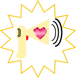 Size: 493x506 | Tagged: safe, artist:kinnichi, artist:user15432, edit, imported from derpibooru, vector edit, oc, oc:heart-loud horn, cutie mark, heart, megaphone, no pony, simple background, transparent background, vector