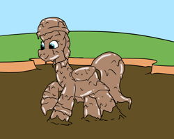 Size: 2000x1600 | Tagged: safe, artist:amateur-draw, imported from derpibooru, zipp storm, pegasus, covered in mud, female, g5, hat, mare, mud, mud bath, muddy, pvc, raincoat, solo, solo female, wet and messy, wings