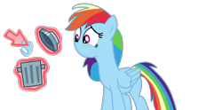 Size: 1278x635 | Tagged: safe, artist:brightstar40k, imported from derpibooru, rainbow dash, pegasus, pony, magic duel, cursor, female, mare, mouthless, simple background, solo, transparent background, trash can