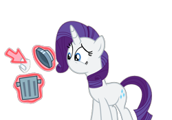 Size: 1278x887 | Tagged: safe, artist:brightstar40k, imported from derpibooru, rarity, pony, unicorn, magic duel, cursor, female, horn, mare, mouthless, no mouth, simple background, solo, transparent background, trash can