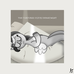 Size: 2048x2048 | Tagged: safe, artist:jesslmc16, imported from derpibooru, pipp petals, pegasus, album cover, digital art, eyes closed, female, g5, lying down, mare, monochrome, solo, taylor swift, the tortured poets department, wings