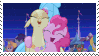 Size: 99x56 | Tagged: safe, edit, edited screencap, editor:iceofwaterflock, imported from derpibooru, screencap, pinkie pie, princess skystar, classical hippogriff, earth pony, hippogriff, my little pony: the movie, animated, deviantart stamp, duo, female, nuzzling, stamp