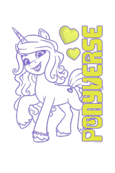 Size: 800x1200 | Tagged: safe, imported from derpibooru, izzy moonbow, pony, unicorn, design, female, g5, heart, horn, mare, merchandise, my little pony: a new generation, my little pony: make your mark, official, simple background, solo, text, transparent background